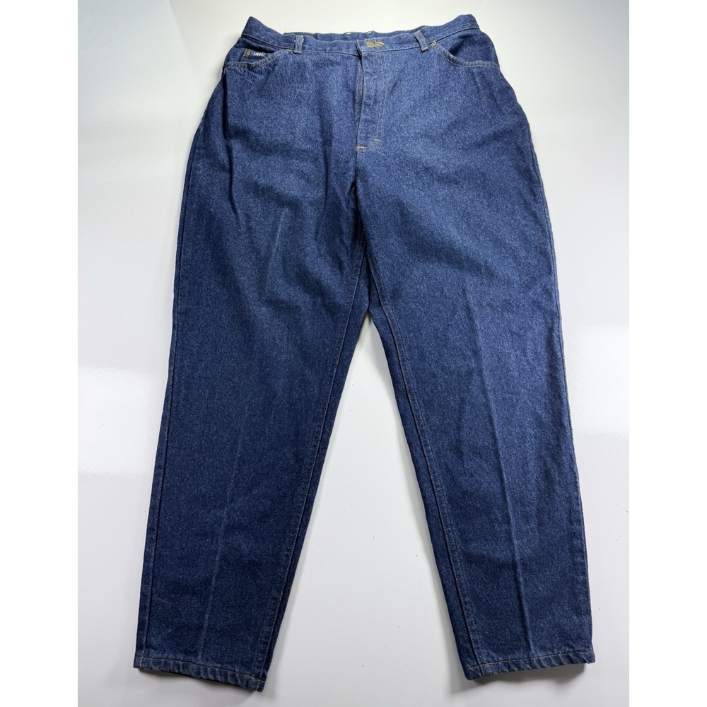 Vintage LEE Jeans Womens 18 Petite Blue Mom‎ Denim Tapered High Waist USA Made